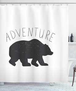Wild Bear Nature Adventure Shower Curtain for Nature Love Bathroom Decor