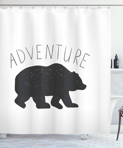 Wild Bear Zoo Animal Shower Curtain - Adventure Bathroom Decor 