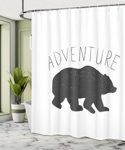 Wild Bear Zoo Animal Shower Curtain - Adventure Bathroom Decor 