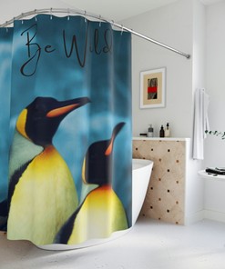 Wild Penguins Shower Curtain for Your Bold Bathroom Decor