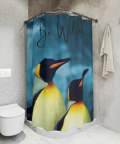 Wild Penguins Shower Curtain for Your Bold Bathroom Decor