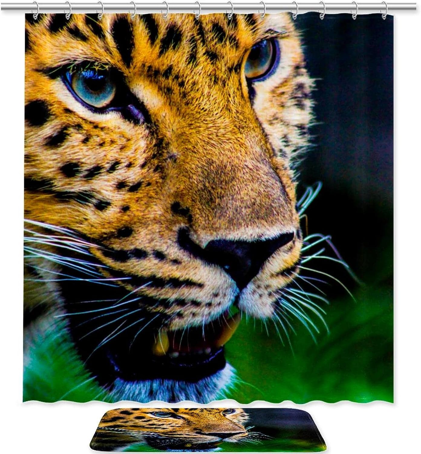 Wildlife Animals on Forest Scene Animal Prints Shower Curtain for Bathroom