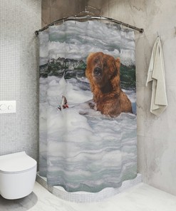 Wildlife Inspired Shower Curtain with Bear Design