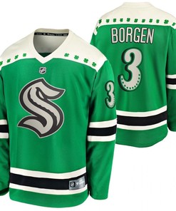 Will Borgen Seattle Kraken 2022 St. Patrick Green 3 Jersey Jersey