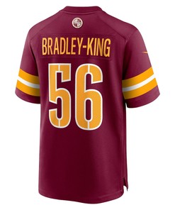 Will Bradley-King Washington Commanders Game Player Jersey - Burgundy