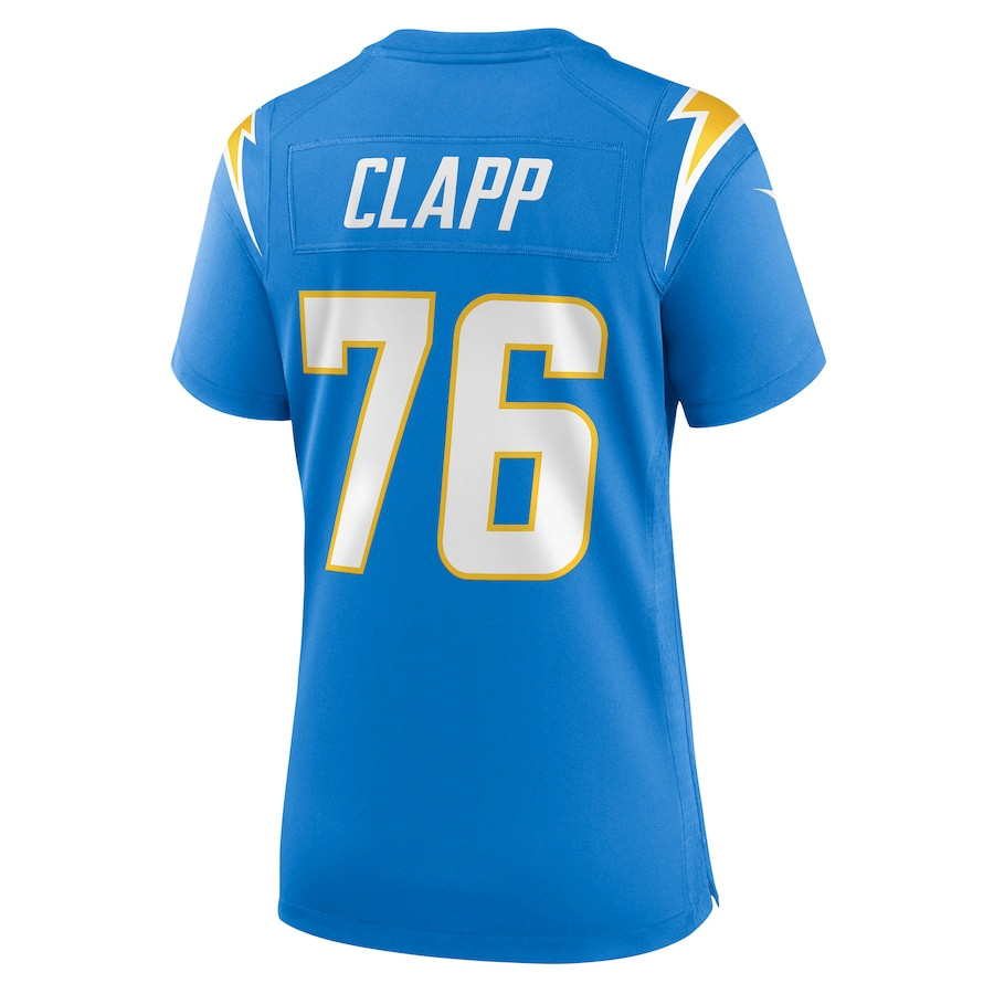 Will Clapp 76 Los Angeles Chargers Women's Game Jersey - Powder Blue