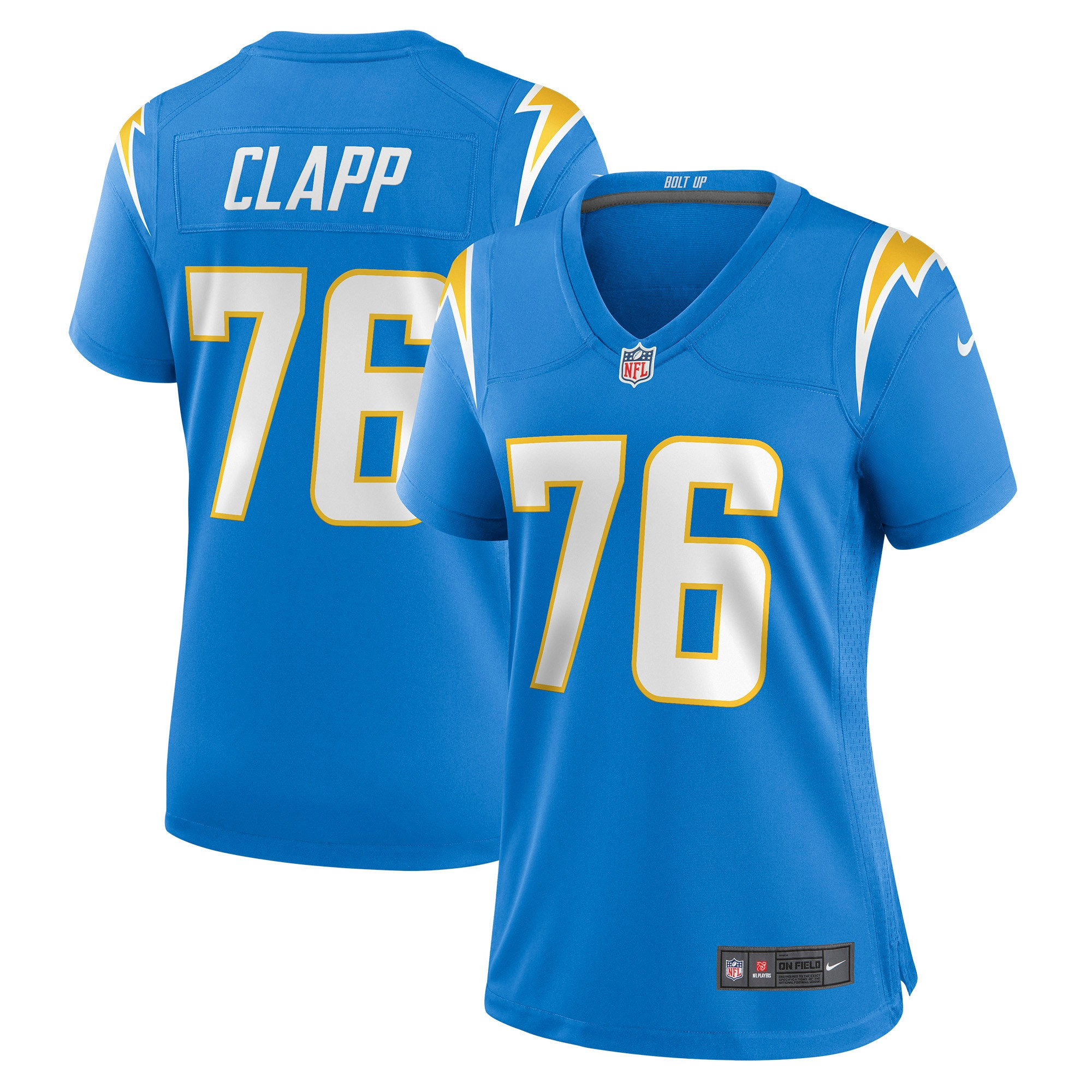 Will Clapp Los Angeles Chargers Womens Game Jersey - Powder Blue Nfl