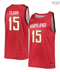 Will Clark 15 Maryland Terrapins Retro Basketball Youth Jersey - Red