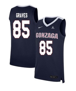 Will Graves 85 Gonzaga Bulldogs Elite Basketball Men Jersey - Navy