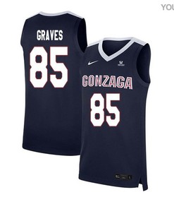 Will Graves 85 Gonzaga Bulldogs Elite Basketball Youth Jersey - Navy