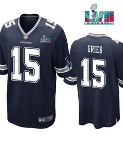 Will Grier 15 Dallas Cowboys Super Bowl LVII Super Bowl LVII Navy Men Game Jersey