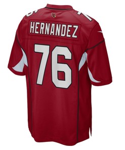 Will Hernandez Arizona Cardinals Game Player Jersey - Cardinal