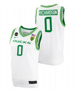 Will Richardson 0 Oregon Ducks 2022 BLM Patch Men Jersey College Basketball White