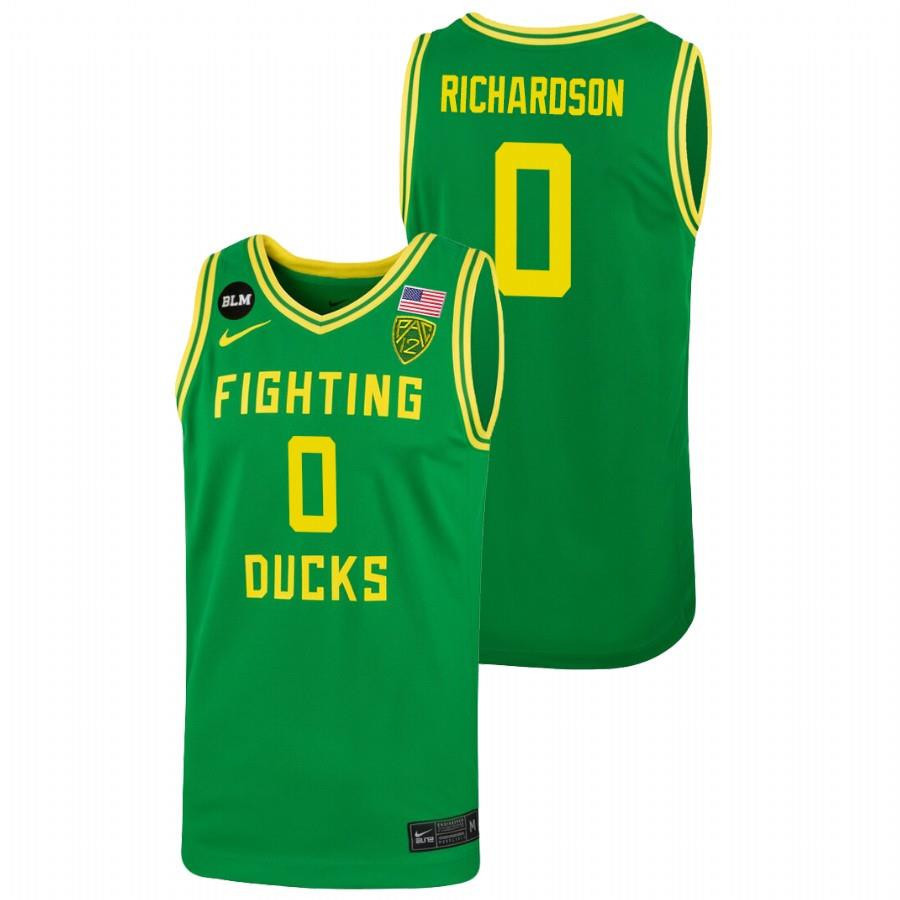 Will Richardson 0 Oregon Ducks 2023 College Basketball Throwback Men Jersey Green