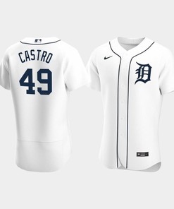 Willi Castro 49 Detroit Tigers White Home Jersey