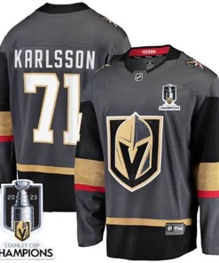 William Karlsson 71 Vegas Golden Knights 2023 Stanley Cup Champions Patch Alternate Breakaway Player Jersey - Black