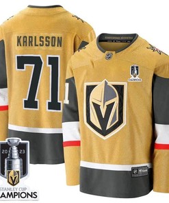 William Karlsson 71 Vegas Golden Knights 2023 Stanley Cup Champions Patch Breakaway Home Jersey - Gold