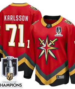 William Karlsson 71 Vegas Golden Knights 2023 Stanley Cup Champions Patch Reverse Editon Jersey - Red