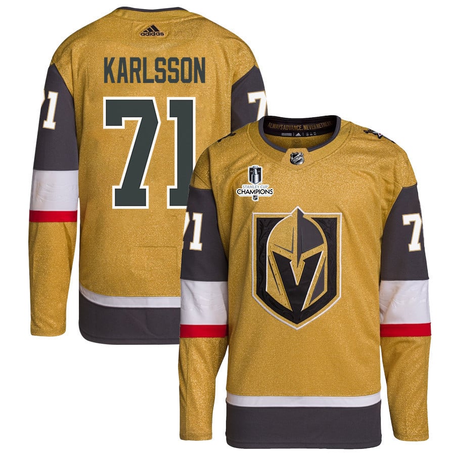 William Karlsson 71 Vegas Golden Knights Stanley Cup 2023 Champions Patch Home Breakaway Men Jersey - Gold