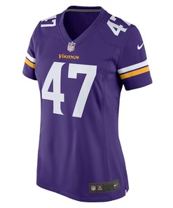 William Kwenkeu 47 Minnesota Vikings Women's Home Game Player Jersey - Purple