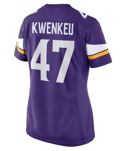 William Kwenkeu 47 Minnesota Vikings Women's Home Game Player Jersey - Purple