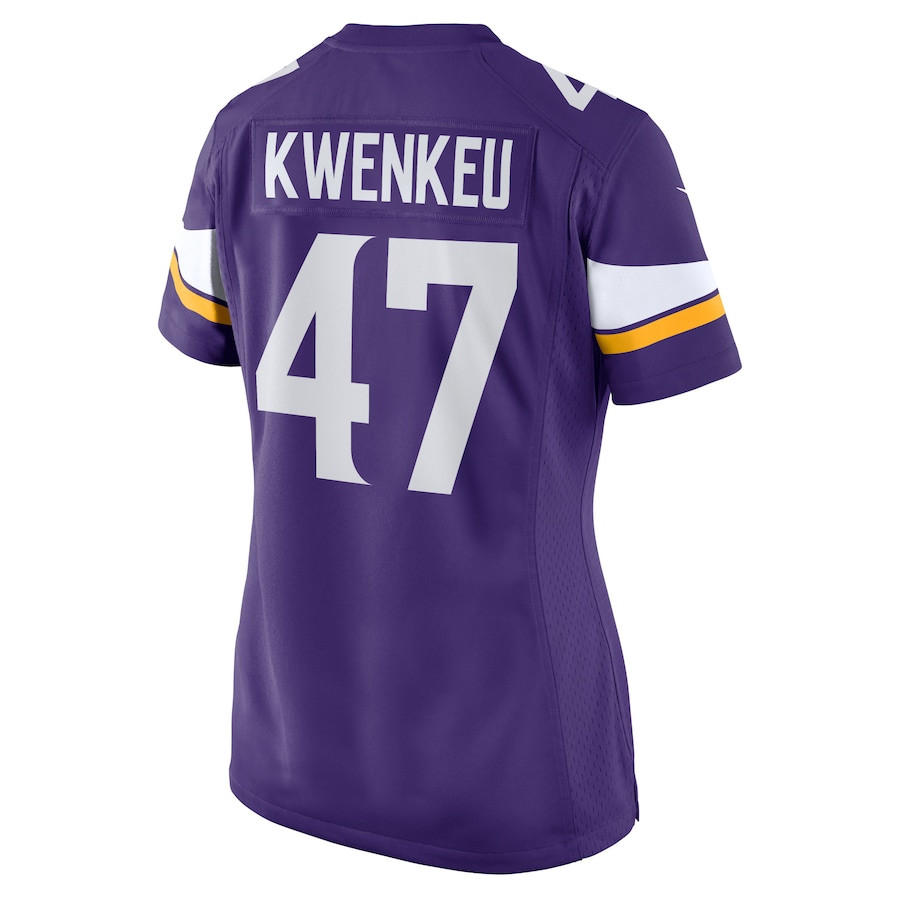 William Kwenkeu 47 Minnesota Vikings Women's Home Game Player Jersey - Purple