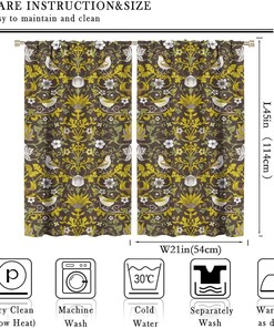 William Morris Shower Curtain, Retro Design Print for Home Decor