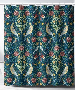 William Morris Shower Curtain for Vintage Bathroom Decor