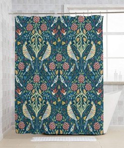 William Morris Shower Curtain for Vintage Bathroom Decor