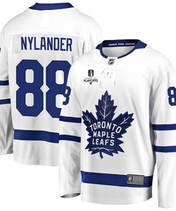 William Nylander 88 Toronto Maple Leafs Stanley Cup 2023 Playoffs Patch Away Breakaway Men Jersey - White