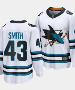 William Smith #43 San Jose Shark 2023 NHL Draft Away Men Jersey - White