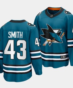 William Smith #43 San Jose Shark 2023 NHL Draft Home Men Jersey - Teal