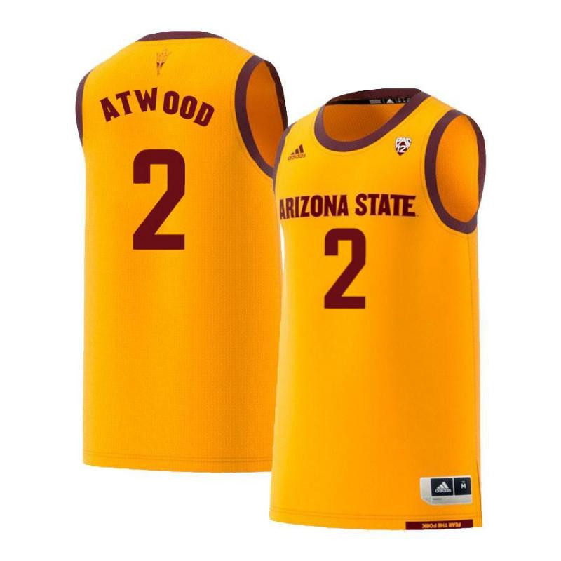 Willie Atwood 2 Arizona State Sun Devils Retro Basketball Men Jersey - Yellow