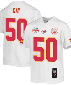 Willie Gay 50 Kansas City Chiefs Super Bowl LVII Champions 3 Stars Youth Game Jersey - White