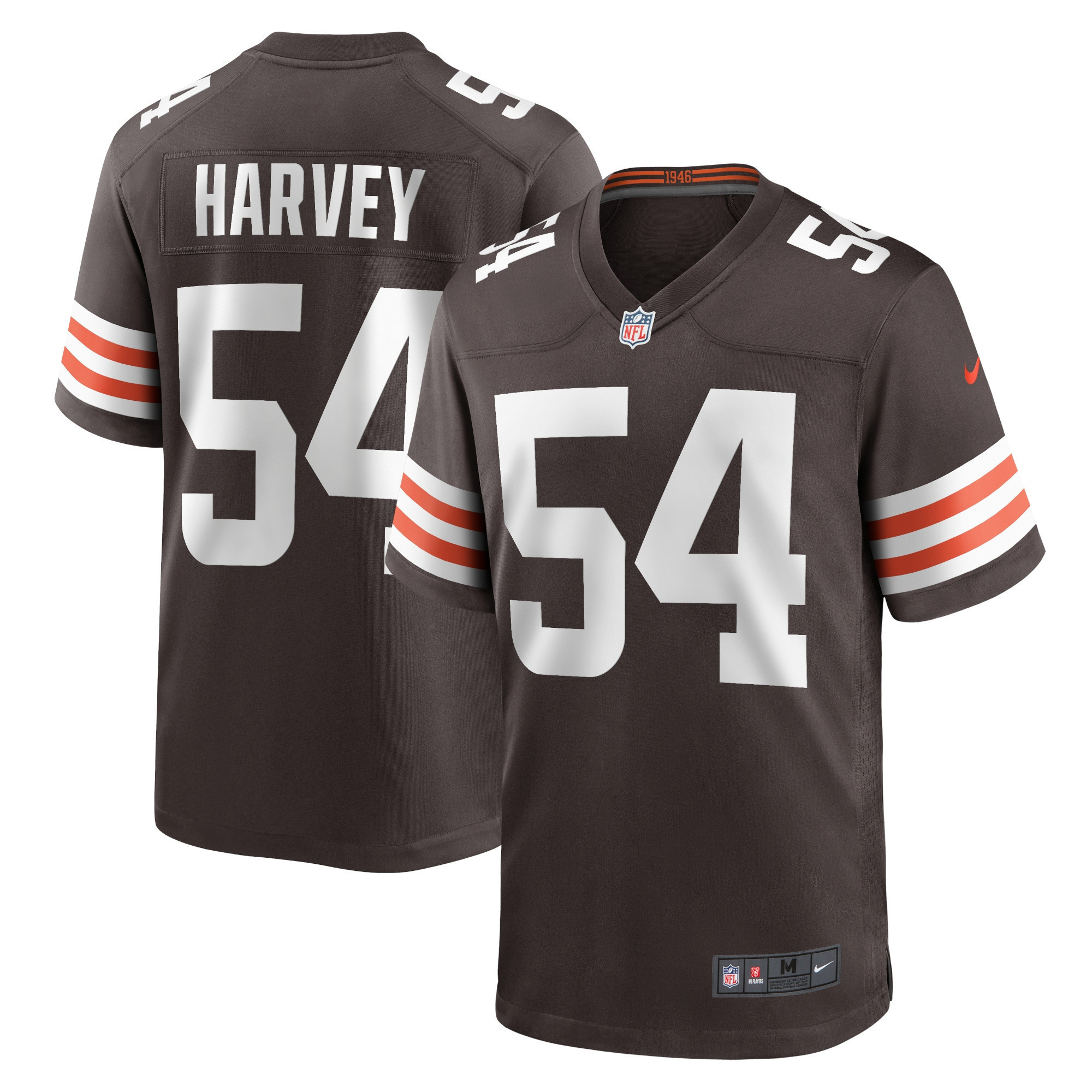 Willie Harvey Cleveland Browns Player Game Jersey - Brown Nfl