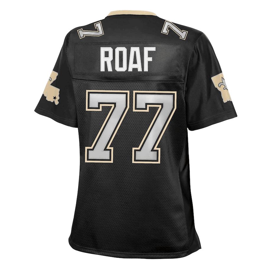 Willie Roaf 77 New Orleans Saints Women's Retired Player Jersey - Black