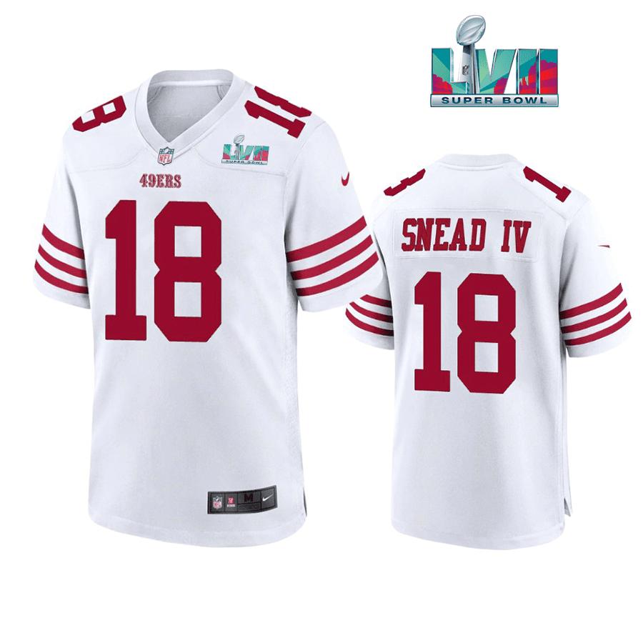 Willie Snead Iv 18 San Francisco 49Ers Super Bowl LVII White Men Game Jersey