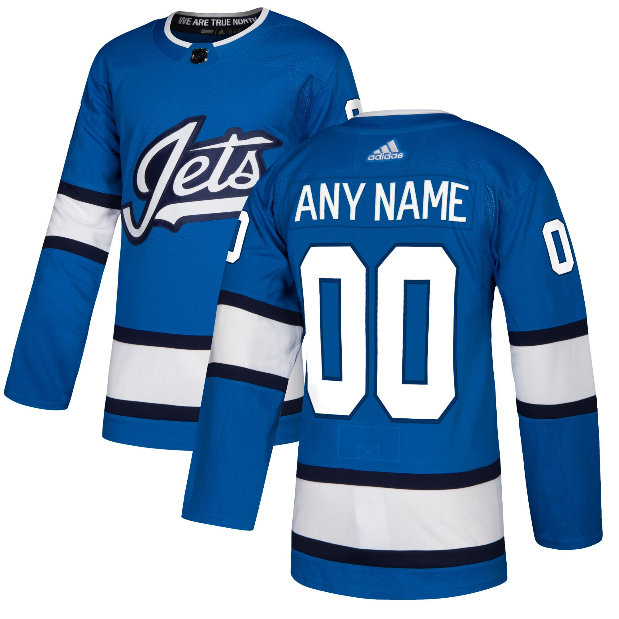 Winnipeg Jets Adidas Alternate Authentic Custom Jersey - Blue Custom Jerseys Nhl