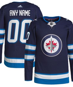 Winnipeg Jets Adidas Home Authentic Pro Custom Jersey - Navy Custom Jerseys Nhl