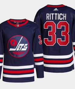 Winnipeg Jets David Rittich 33 Navy Alternate Primegreen Jersey 2022-23