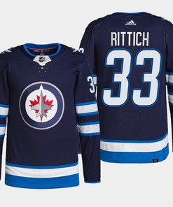 Winnipeg Jets David Rittich 33 Navy Home Primegreen Jersey 2022-23