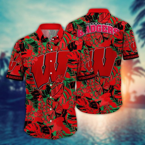 Wisconsin Badgers NCAA Flower Hawaii Shirt For Fans Ver 29