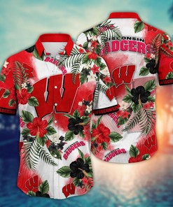 Wisconsin Badgers NCAA Flower Hawaii Shirt For Fans Ver 30