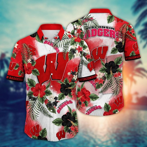 Wisconsin Badgers NCAA Flower Hawaii Shirt For Fans Ver 30