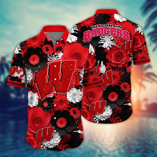Wisconsin Badgers NCAA Flower Hawaii Shirt For Fans Ver 35