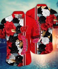 Wisconsin Badgers NCAA Flower Hawaii Shirt For Fans Ver 36