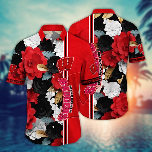 Wisconsin Badgers NCAA Flower Hawaii Shirt For Fans Ver 36