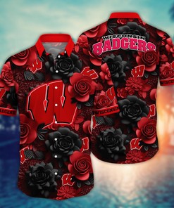 Wisconsin Badgers NCAA Flower Hawaii Shirt For Fans Ver 37