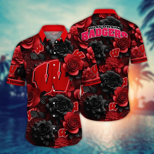 Wisconsin Badgers NCAA Flower Hawaii Shirt For Fans Ver 37