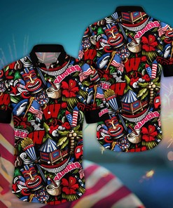 Wisconsin Badgers NCAA Flower Hawaii Shirt For Fans Ver 4